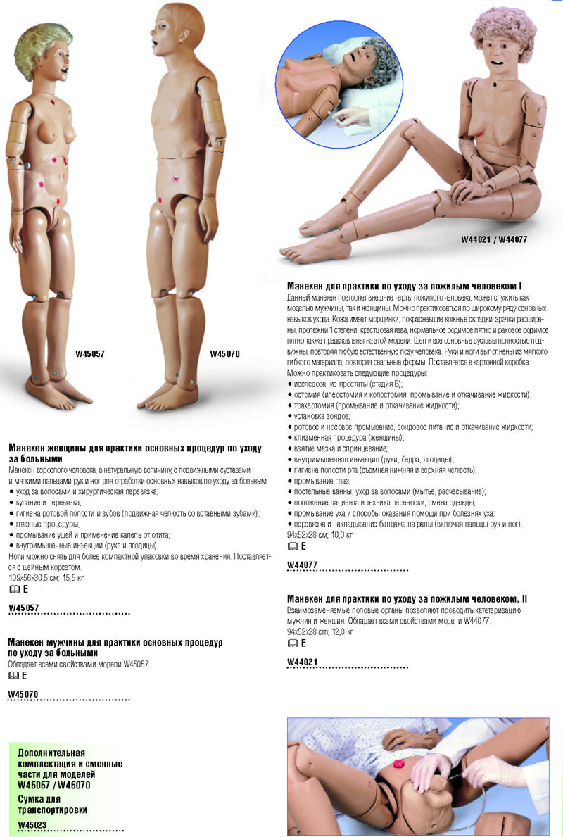 Манекен женский , мужской по практике основных процедур ухода за больым |  ТОО 